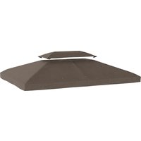 Outsunny Ersatzdach für Pavillon, 4x3 m, Ersatzbezug mit Doppeldach, 10 Ablauflöcher und UV-Schutz, NUR Ersatzdach für Pavillon, Braun Aosom – Ansicht 1