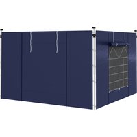 Outsunny 2 Seitenteile Seitenwände für 3x3m und 3x6m Pavillon, Ersatzwände mit Fenster und Tür, Oxford Material, Blau für Gartenpartys Aosom.de – Ansicht 1