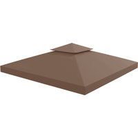 Outsunny Ersatzdach 3x3m Pavillondach für Metallpavillon, wetterfestes Polyester, Kaffee Farbe für Garten & Terrasse Aosom.de – Ansicht 1
