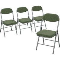 HOMCOM Klappstuhl 4er Set Campingstuhl mit Gepolsteter Rückenlehne, Klappbar Bürostuhl mit Stahlrahmen, Küchenstuhl mit Polster bis 120 kg belastbar für Gäste, 