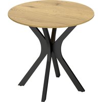HOMCOM Esstisch 78 x 78 cm Runder Küchentisch für 2 Personen Esszimmertisch mit Spider-Stahlgestell Kaffeetisch für Küche, Esszimmer und Wohnzimmer Naturholz Ao – Ansicht 1