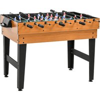 HOMCOM 4 in 1 Multigame Spieletisch, Partyspieltisch mit Tischtennis, Kicker, Billard, Tischhockey, für Multiplayer-Spaß, Stahl, Naturholz+Schwarz Aosom – Ansicht 1
