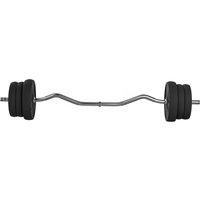 SPORTNOW Langhantel Set 25kg Rutschfeste Curlstange mit 6 Gewichten, PVC-Beschichtung, Hantelstange aus Stahl für Krafttraining Zuhause Workout Fitnessstudio Ao – Ansicht 1