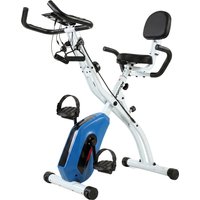 SPORTNOW 3-in-1 Klapp-Heimtrainer, leise, Bluetooth-kompatibel mit Kinomap & Zwift - Fitnessbike mit 8-stufigem Magnetwiderstand und Widerstandsbändern für das  – Ansicht 1