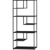 HOMCOM Bücherregal Regal mit 7 Ebenen, Rahmen aus Stahl im Industriestil für Wohnzimmer Schlafzimmer Küche - 83 x 34 x 180 cm Aosom – Ansicht 1