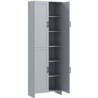 HOMCOM Küchenschrank Buffet Geschirrschrank vielseitiger Aufbewahrungsschrank moderner Stil mit 4 Türen und verstellbaren Regalen, 60 x 30 x 170,5 cm, grau Aoso – Ansicht 1