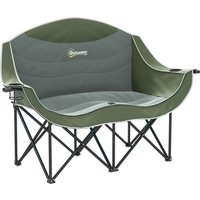 Outsunny Faltstuhl 2 Sitzer faltbar Campingstuhl mit Getränkehalter Tragetasche Outdoor Klappstuhl bis 250kg belastbar robust leicht gepolstert Angelstuhl Garte