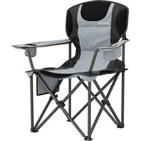 Outsunny Klappbarer Campingstuhl, Gepolsterter Anglerstuhl, Höhenverstellbare Armlehnen, Getränkehalter, Seitenfächer und Kühltasche, Faltbarer Stuhl für Wander – Ansicht 1