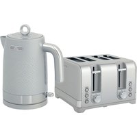 HOMCOM Wasserkocher Toaster Set 1,7L 2200W Schnell Wasserkocher mit Thermostat, Kalkfilter, 4 Scheiben Toaster mit 7 Bräunungsstufen, Krümelfach, Grau Aosom – Ansicht 1