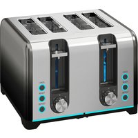 HOMCOM Toaster 4-Scheiben mit 7 Bräunungsstufen, Aufwärm-, Auftau- und Abbruchfunktion, selbstzentrierende Schlitze, Auto-Abschaltung, herausnehmbare Krümelschu – Ansicht 1