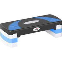 HOMCOM Steppbrett Aerobic-Stepper Höhenverstellbar mit 3 Stufen (10/15/20cm), Fitness Heimtrainer, bis 150 kg, Hellblau, 80x31x10-20 cm Aosom – Ansicht 1