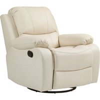 HOMCOM Relaxsessel Fernsehsessel mit Liegefunktion, Fußstütze, Taschenfederkernsystem, Drehbar TV-Sessel für Wohnzimmer, Schlafzimmer, Creme Aosom – Ansicht 1