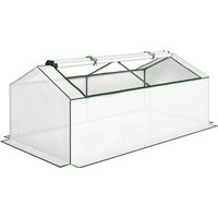 Outsunny Gewächshaus mit Fernster PE-Gitterfolie, winterfest Foliengewächshaus, Treibhaus für Balkon, Garten, Tomatenhaus 180 x 90 x 70cm, Tomatengewächshaus fü – Ansicht 1