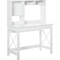 HOMCOM Schreibtisch mit Aufbewahrung, Bücherregal-Schreibtisch, moderner Holzschreibtisch mit Regalen und großer Tischplatte für kleine Räume, Home Office, Schl – Ansicht 1