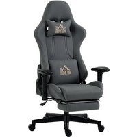 HOMCOM Gaming Stuhl Ergonomischer Wildlederimitat Gamer Stuhl mit Lendenkissen, Fußstütze, Kopfkissen, Gaming Sessel mit 3D Armlehnen Höhenverstellbar Bürostuhl – Ansicht 1