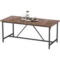 HOMCOM Rechteckiger Esstisch für 6-8 Personen, Industrieller Küchentisch mit Dicker Tischplatte und Metallbeinen, 180x80x75,5 cm, Rustikales Braun Aosom – Ansicht 1