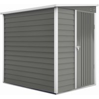 Outsunny Metall Gerätehaus 2,3m² 142x184x181cm Geräteschuppen mit Fundament Pultdach Fenster abschließbar Tür Handschuhe wetterfest Gartenhaus Outdoor Garten Sc – Ansicht 1