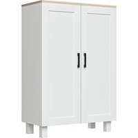 HOMCOM Skandinavischer Küchenschrank, 2 Türen, höhenverstellbares Regal, erhöhte Basis, vielseitiger Aufbewahrungsschrank für Wohn- und Esszimmer, 60x30x90 cm,  – Ansicht 1