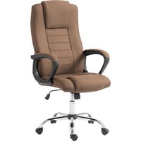 Vinsetto Ergonomischer Bürostuhl mit breiter Sitzfläche, drehbarer Schreibtischstuhl aus Leinenoptikstoff mit Kopfstütze, Schaukel-Funktion, gepolsterte Armlehn – Ansicht 1