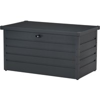 Outsunny Gartenbank Truhe mit Schlüssel, Moderne Stahltruhe, Grau, 120x62x62cm Aosom – Ansicht 1