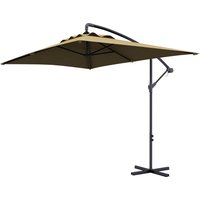 Outsunny Sonnenschirm overhang rechteckig mit Kurbel und 6 Stäben aus Stahl UV-Schutz Maße 294L x 193B x 250H cm BraunOutsunny Sonnenschirm overhang 3 x 2 m rec – Ansicht 1