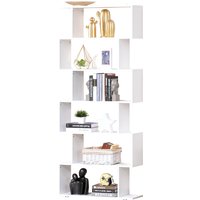 HOMCOM Regal Design Büromöbel Holz Regal 80x24x191cm Weiß Aosom – Ansicht 1
