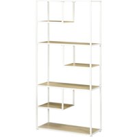 HOMCOM Bücherregal Regal mit 7 Ebenen Metallrahmen Industriestil für Wohnzimmer Schlafzimmer Küche - 83 x 34 x 180 cm Aosom – Ansicht 1