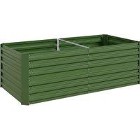 Outsunny Hochbeet aus Stahl, Pflanzbeet Frühbeet Gartenbeet Blumenkasten steckbar, Pflanzkasten Pflanzkübel 180x90x60cm für Garten Balkon Terrasse, Gemüsebeet f – Ansicht 1