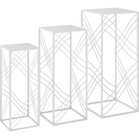 Outsunny 3er-Set Pflanzenständer, 50/60/70 cm hoch Blumenständer, stapelbar Pflanzenregal aus Metall, Blumenregal, Blumenhocker, Blumentopfständer für Wohnzimme – Ansicht 1