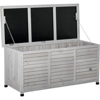 Outsunny Gartenschrank Gerätehaus Gerätescharank wasserbeständig Tannenholz dauerhaft große Raum 127 x 56 x 60 cm Grau Aosom – Ansicht 1