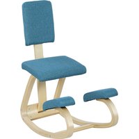 HOMCOM Ergonomischer Kniestuhl, Kniehocker mit Rückenlehne, Basis aus Holz Bürostuhl für Zuhause, Büro, Meditation, zur Verbesserung der Nackenschmerzen Rückens – Ansicht 1