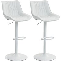 HOMCOM Set von 2 Barhockern Drehbare Hochstühle für die Küche mit verstellbarer Höhe 92-110 cm Rückenlehne Sitz aus Kunstleder Stahlrahmen und Fußstütze für Ess – Ansicht 1