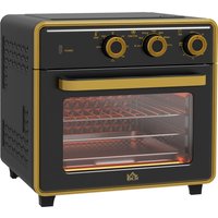 HOMCOM kleiner Backofen 20L 1400W 90-230℃ mit 1 Std Timer 3 Einschubpositionen Backblech Eisen Schwarz 36cm x 37,7cm x 34,5cm Aosom.de – Ansicht 1