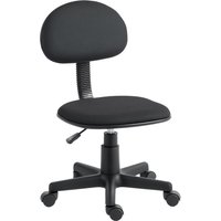 HOMCOM Bürostuhl Schreibtischstuhl ohne Armlehnen höhenverstellbar Homeoffice Stuhl PC Stuhl mit 360°-Drehrollen, niedriges Rückenteil, Schwarz Aosom – Ansicht 1