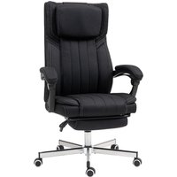 Vinsetto Bürostuhl ergonomischer Bürositz mit verstellbarem Höhe Neigungswinkel Armlehnen Fußhocker und Kopfstütze Drehbarer Bürositz mit Rollen 65x61x105-113cm – Ansicht 1