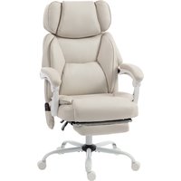 HOMCOM Bürostuhl mit Massagefunktion, Ergonomisch Schreibtischstuhl mit Liege- & Wärmefunktion, Verstellbarer Kopfstütze, Höhenverstellbar Drehstuhl mit Lordose – Ansicht 1
