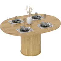 HOMCOM Ausziehbarer Esstisch, Küchentisch, für 6 bis 8 Personen, für kleine Räume, Landhausstil, 110-150 x 75 cm, Naturholzoptik Aosom – Ansicht 1