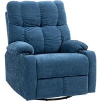 HOMCOM Relaxsessel Fernsehsessel mit Liegefunktion, Schaukelfunktion, Drehbar TV-Sessel mit Fußstütze, Taschenfederkern und Becherhalter, für Wohnzimmer, Dunkel – Ansicht 1