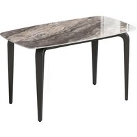 HOMCOM Esstisch für 4 Personen, Küchentisch 130x70x75 cm mit Sintersteinplatte und Metallbeinen, Wohn- & Esszimmertisch, Braun Aosom – Ansicht 1