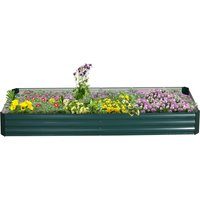 Outsunny Hochbeet Gartenbeet Stahl 241x90,5x30cm für Balkon, ideal für Kräuter & Gemüse, wetterfest und langlebig Aosom.de – Ansicht 1