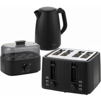 HOMCOM Wasserkocher Toaster Eierkocher Set 1,7L 2200W Edelstahl Schnell Wasserkocher mit Kalkfilter 4 Scheiben Toaster mit 7 Bräunungsstufen Eierkocher mit Kont – Ansicht 1