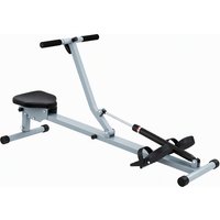 HOMCOM Rudergerät Rudermaschine mit LCD Fitnessgerät Ruderzugmaschine Heimtrainer, mit LCD Display, Stahl+PVC, Grau, 130x47,5x67cm Aosom