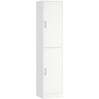 HOMCOM Bücherregal mit 5 Ebenen, Bücherschrank mit 2 Türen, verstellbaren Ablagen Modernes Regal Standregal 40 x 35 x 180 cm für Büro, Wohnzimmer, Schlafzimmer, – Ansicht 1