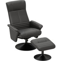 HOMCOM Relaxsessel mit Hocker Drehbarer Fernsehsessel mit Liegefunktion, TV-Sessel bis 150 kg belastbar, Liegesessel für Wohnzimmer, Schlafzimmer, Mikrofasertuc – Ansicht 1