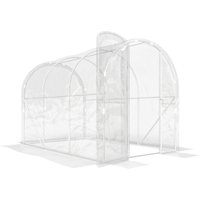 Outsunny Tunnel-Gewächshaus 3 x 2 x 2 m 6 m² mit angeschlagener Tür PE-Plane 150 g/m² für Gemüse Pflanzen Blumen Aosom – Ansicht 1