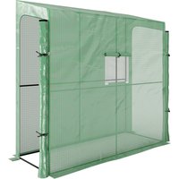 Outsunny Foliengewächshaus 2 Türen winddichtes Tomatenhaus mit Seitenfenster UV-Schutz für Garten PE grün Aosom.de – Ansicht 1