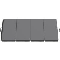 HOMCOM Trainingsmatte, Faltbare Fitnessmatte Sportmatte mit Griffen Gymnastikmatte Gymnastik Tumbling Matte für Yoga, MMA, Fitness, Pilates, Synthetikbezug, Gra – Ansicht 1