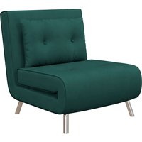 HOMCOM Schlafsessel Klappsessel mit Bettfunktion Einzelsofa mit Kissen Gästebett Polstersofa Samtoptik Dunkelgrün 77 x 88 x 83 cm für Gästezimmer Aosom.de – Ansicht 1