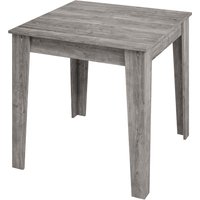HOMCOM Esstisch für 4 Personen, quadratischer Küchentisch 80x80x75 cm mit rutschfesten Füßen, für Wohnzimmer & Esszimmer, Grau in Holzoptik Aosom – Ansicht 1