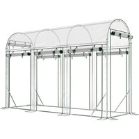 Outsunny Tunnelgewächshaus 3 m², Garten-Tunnelgewächshaus 295x100x197cm mit verzinktem Stahlrahmen, 8 aufrollbare Türen, für Außenbereich, ganzjährig, transpare – Ansicht 1